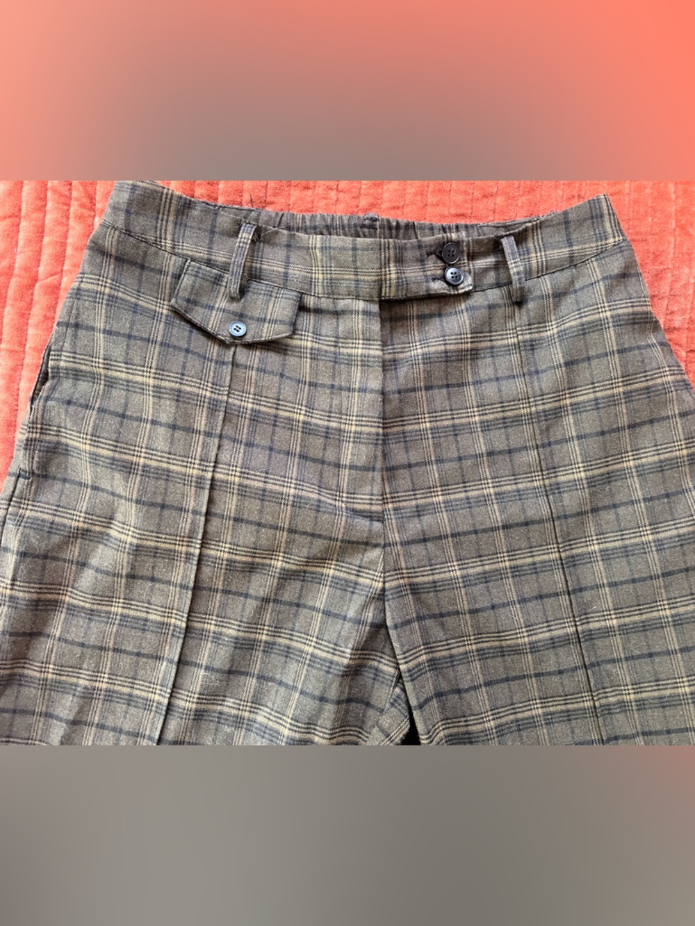 Disturbia Green and Black Plaid High-Waist Trousers - Picture 5 of 7